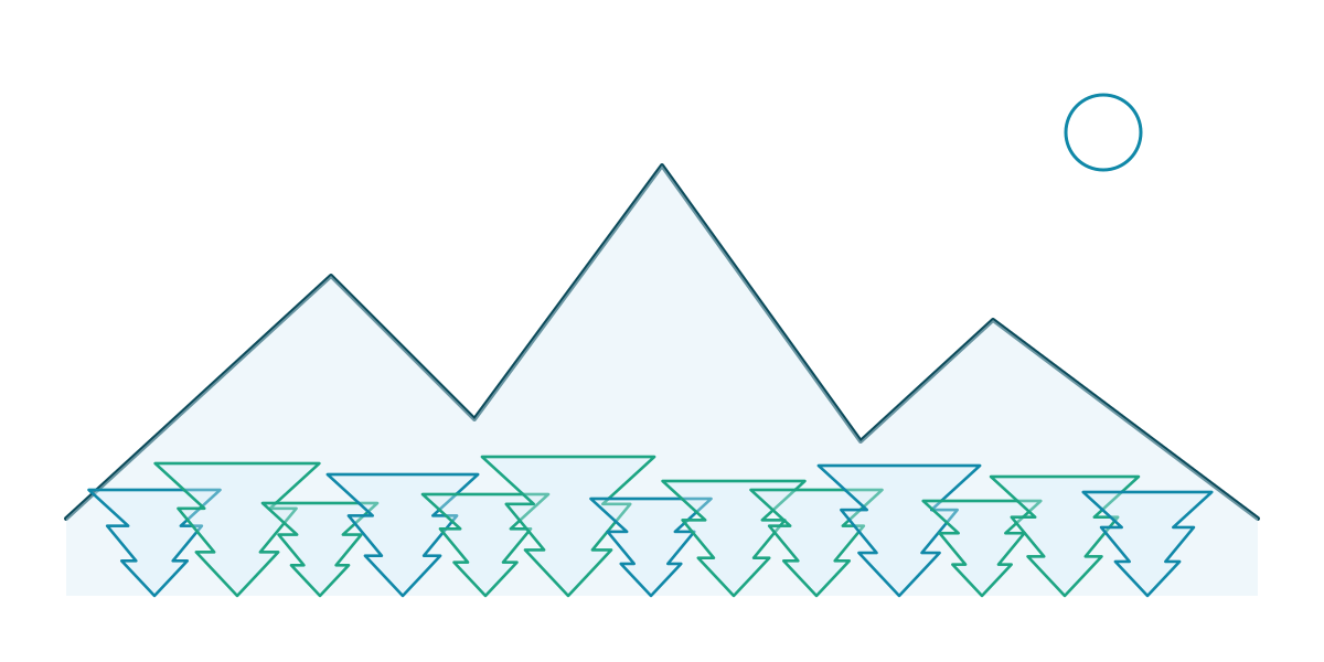 Zeichnung: Bergwald